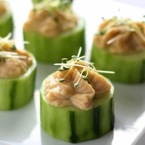 Cucumber Hummus Bites