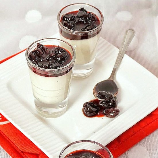 Vanilla Mousse with Red Wine Cherry