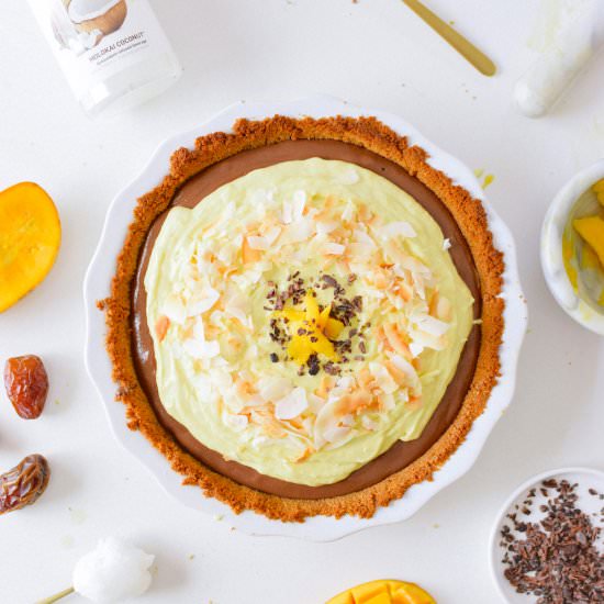 Vegan Chocolate Mango Cream Pie