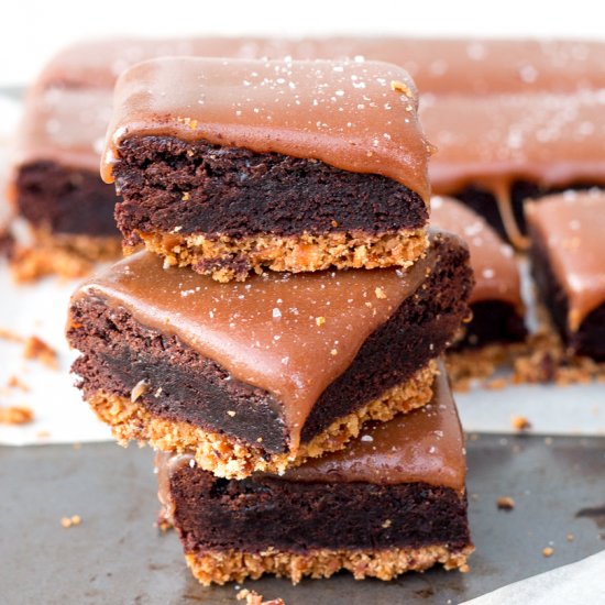 Salted Caramel Pretzel Brownies