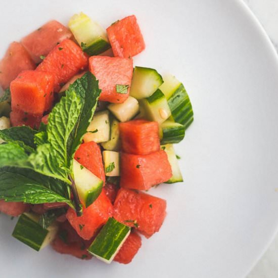 Watermelon cucumber salad