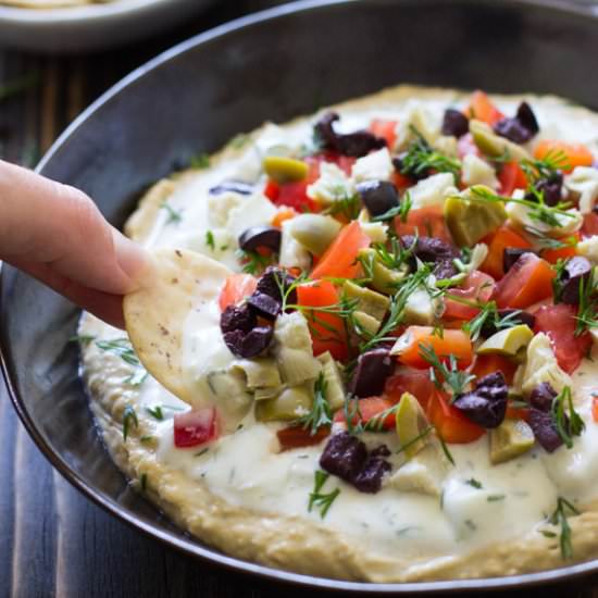 3 Layer Mediterranean Hummus Dip