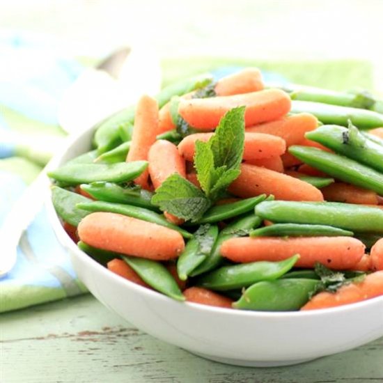 Buttery Minted Carrots & Snap Peas