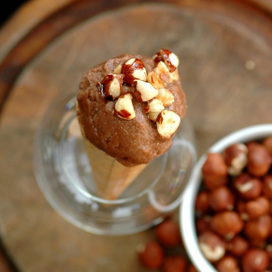 Raw hazelnut date ice cream