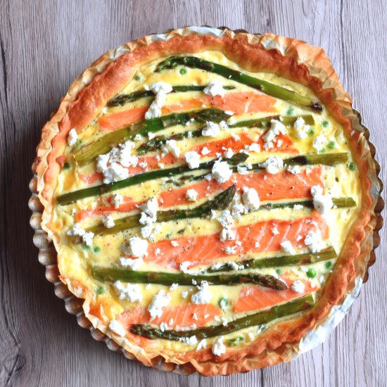 Asparagus and Salmon Quiche