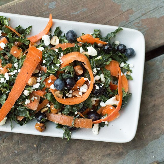 Kale Blueberry & Carrot Salad