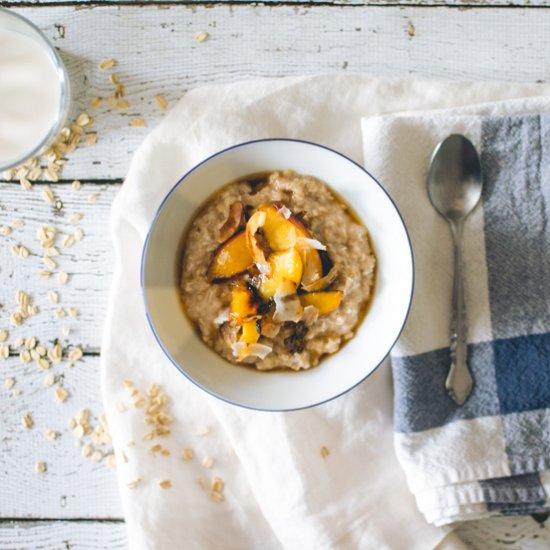 Oatmeal Porridge + Nectarines