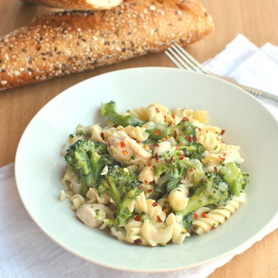 Guiltless Chicken Broccoli Alfredo