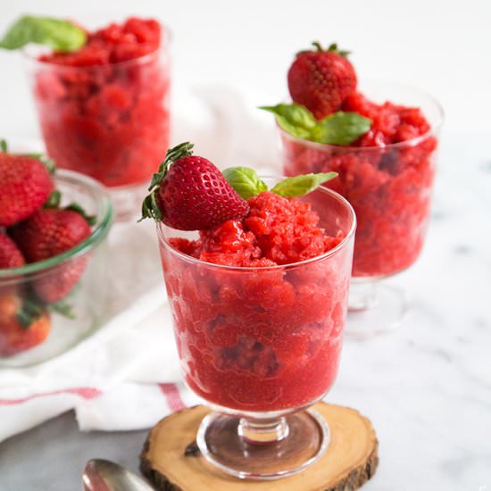 Strawberry Basil Granita