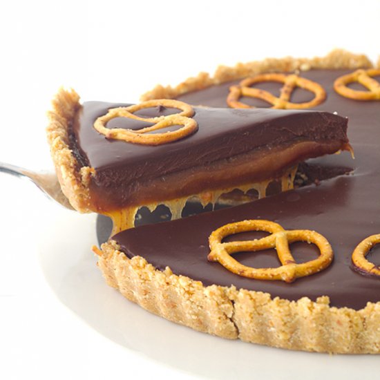 Chocolate Caramel Pretzel Tart