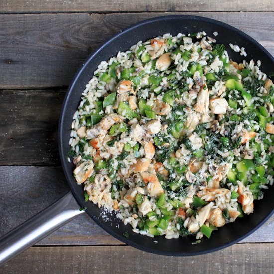 Risotto with Chicken and Green Kale