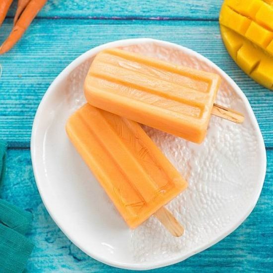 Carrot Mango Frozen Yogurt Pops