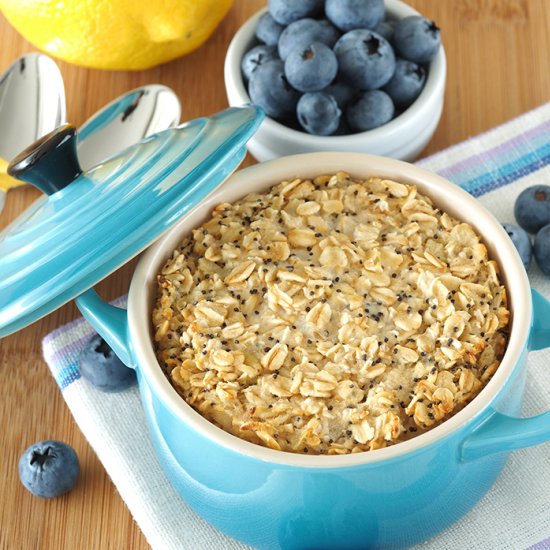 Lemon and Poppy Seed Baked Oatmeal