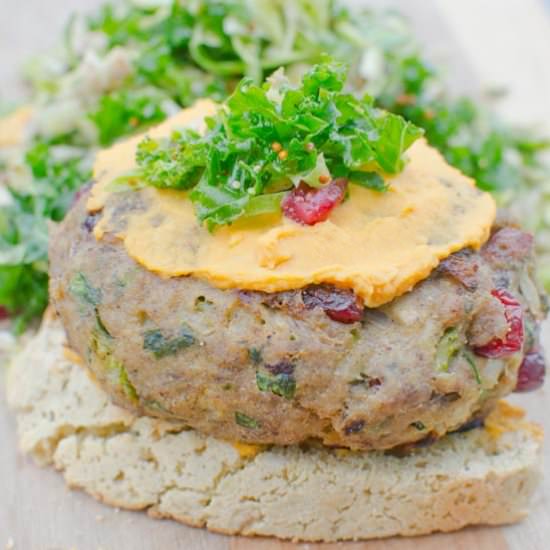 Thanksgiving Burger & Kale Slaw