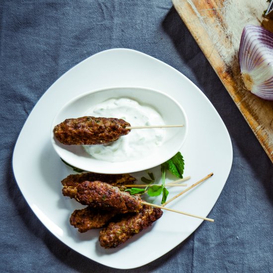 Beef Kofta with Tzatziki