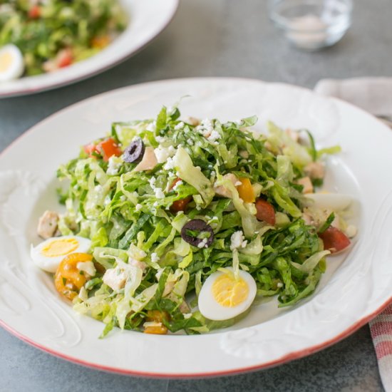 Chicken Salad with Romaine,Olives,Feta