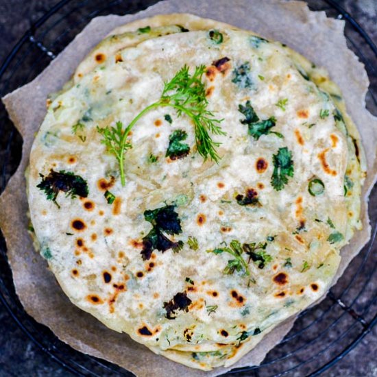 Green Papaya Paratha (flatbread)