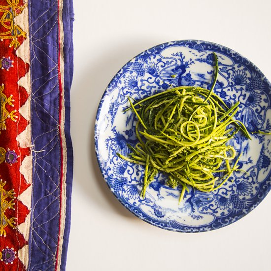 Zucchini Pasta with Green Chutney