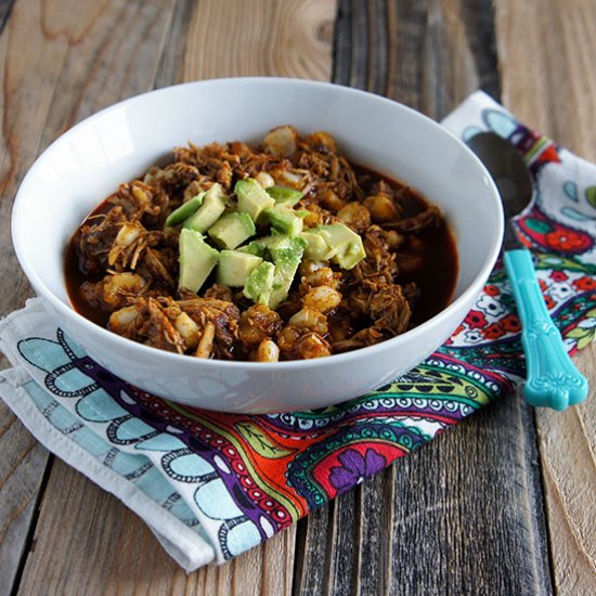 Slow Cooker Pork and Hominy Stew