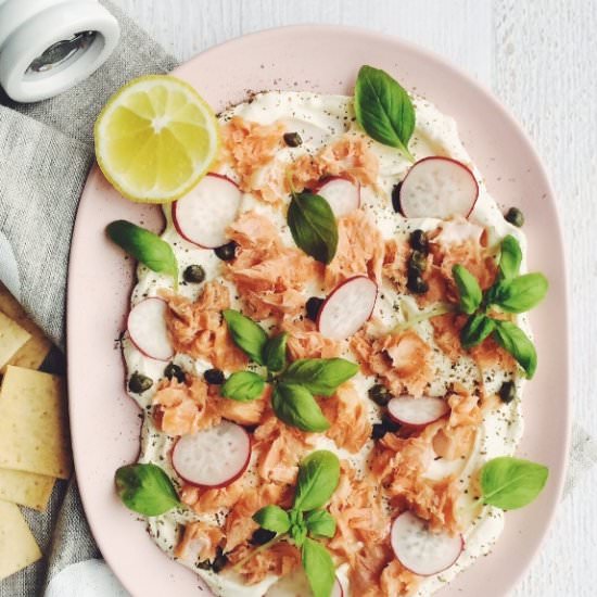 Salmon and Cream Cheese Dip Plate