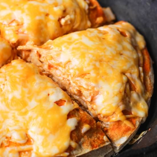 Buffalo Chicken Tortilla Pie