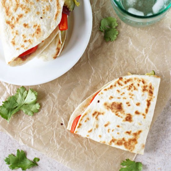 thai veggie quesadillas