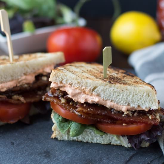 BLT with Candied Bacon and Sriracha