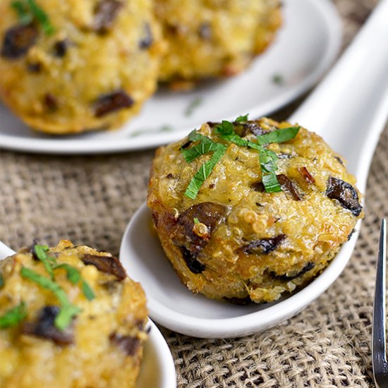 Mini Mushroom and Swiss Quinoa Cups