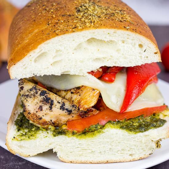 Grilled Chicken Pesto Sandwich