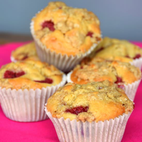 Raspberry & White Chocolate Muffins