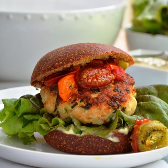 Herb Turkey Burgers with Tofu Mayo