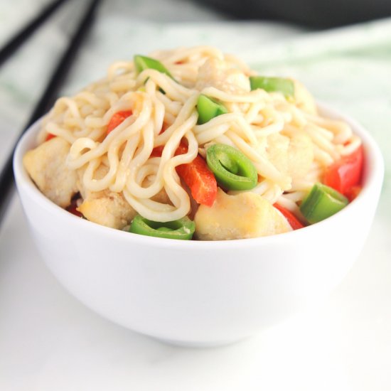 Chicken Peanut Soy Noodles