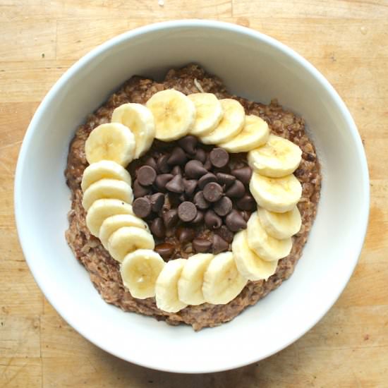 Banana Chocolate Flaxseed Oatmeal