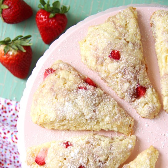 Strawberry White Chocolate Scones