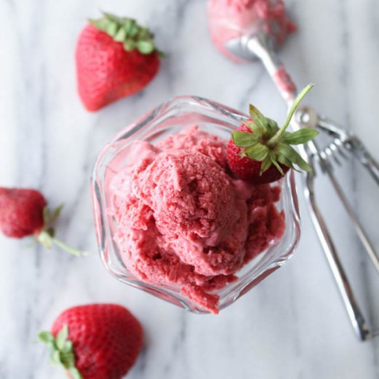 Strawberry Coconut Milk Ice Cream