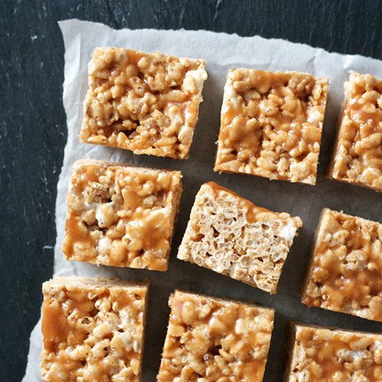 Salted Caramel Rice Krispie Treats