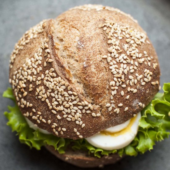 Wholegrain Sourdough Hamburger Buns