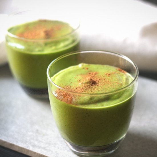 Avocado + lime green tea smoothie