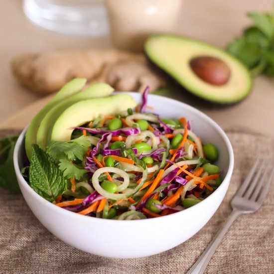 Edamame and Cucumber Noodle Salad