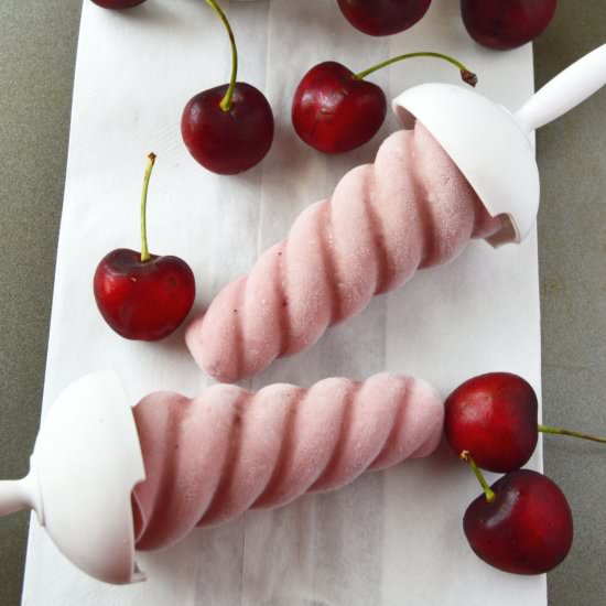 Cherry Banana Greek Yogurt Popsicle