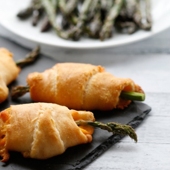 Cheese + Asparagus Stuffed Rolls