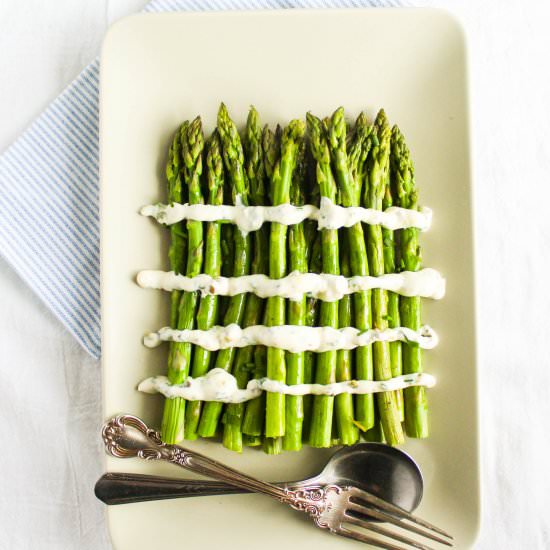 Asparagus with Lemon Caper Sauce