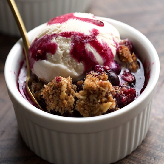 Blueberry Crisp with Oats + Pecans