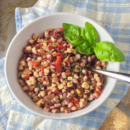 Sweet Red Corn with Butter & Basil