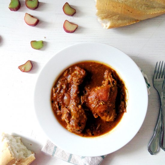 Chicken with Rhubarb Sauce