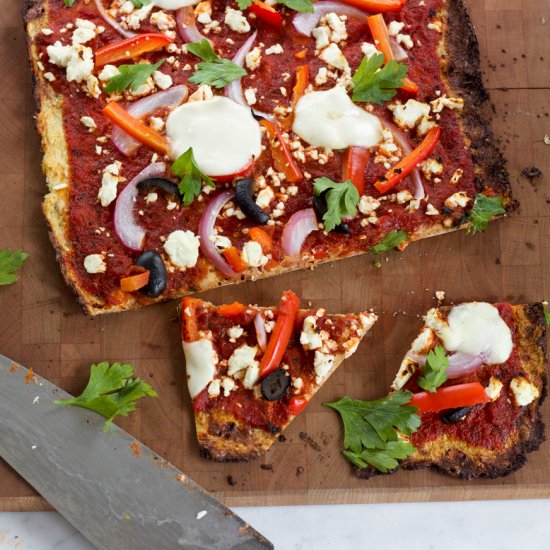 Mediterranean Cauliflower Pizza