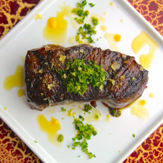 Wagyu Strip Steak with Gremolata