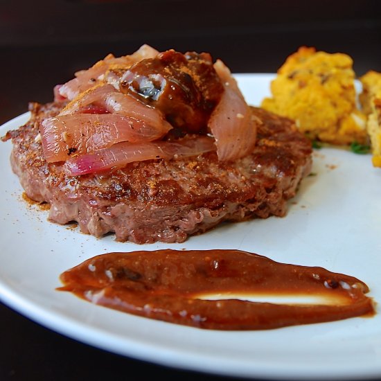 Burgers w/ Caramelized Onions & Fig