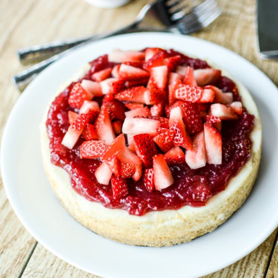 Cheesecake with Rhubarb Compote