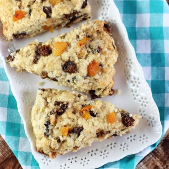 Pistachio Apricot Fig Scones